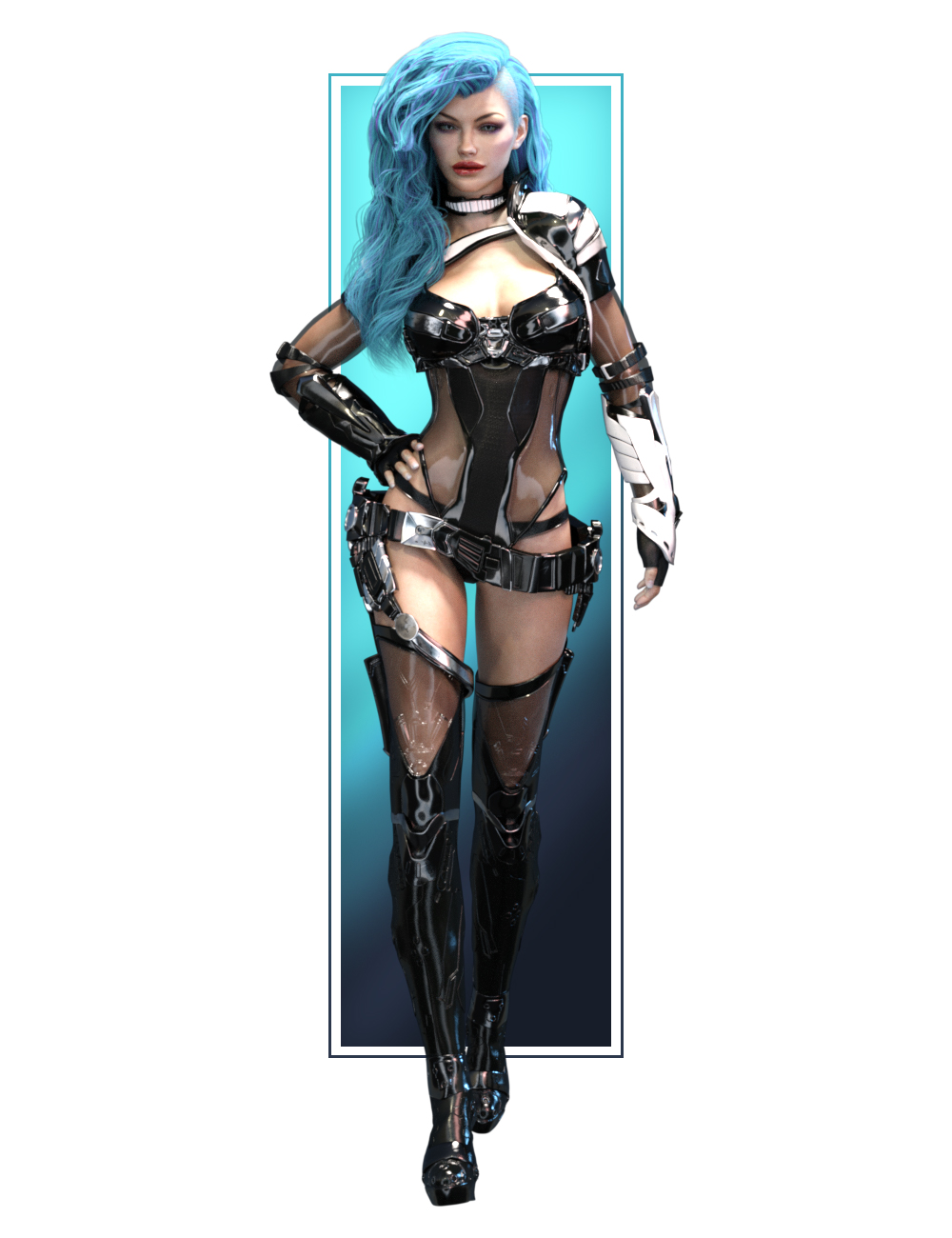 图片[1]-[daz服装] 极光盔甲材料和极光头部变形-DAZ爱好者