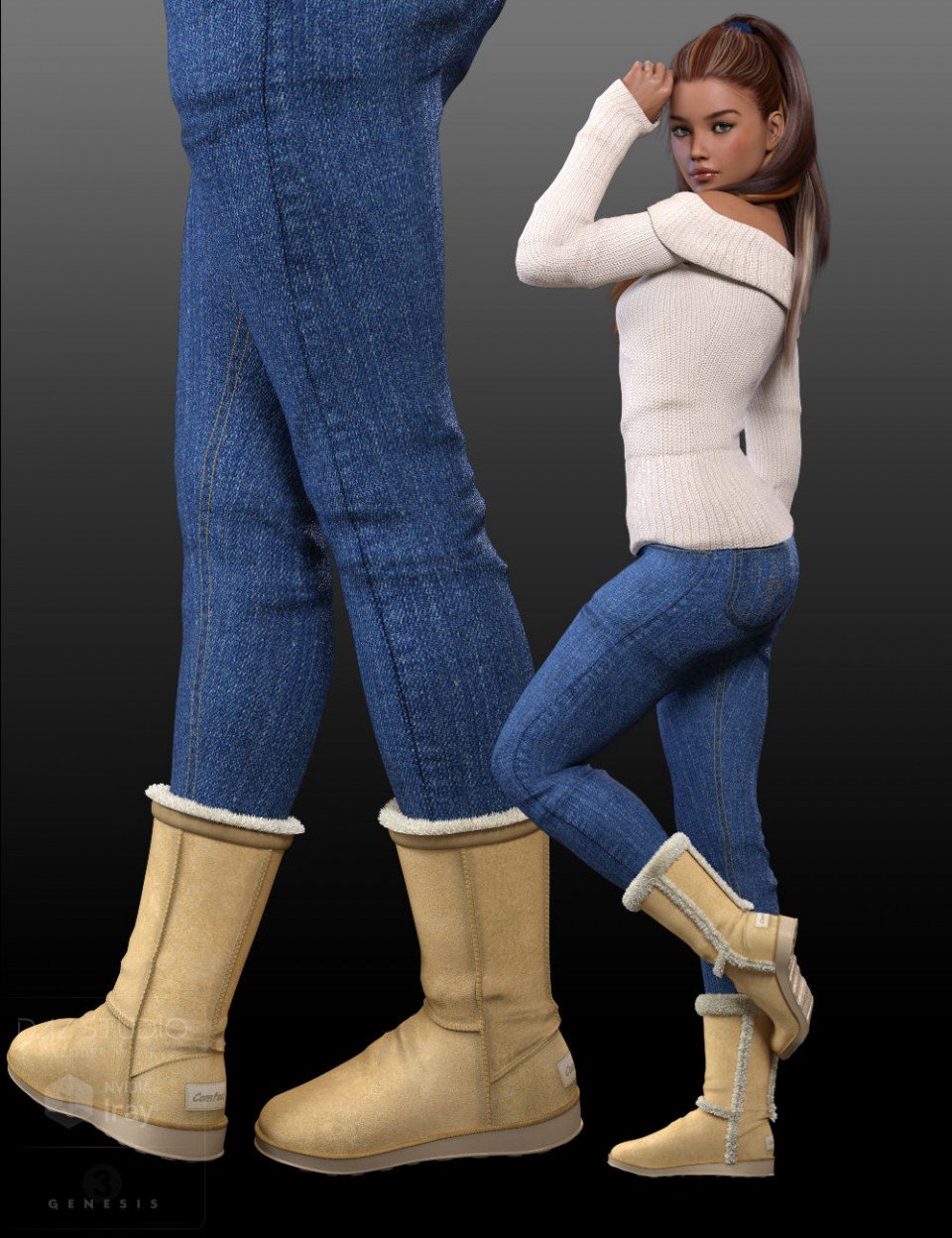图片[1]-[daz服装] 《创世纪3》女性版Comfeez Boots-DAZ爱好者
