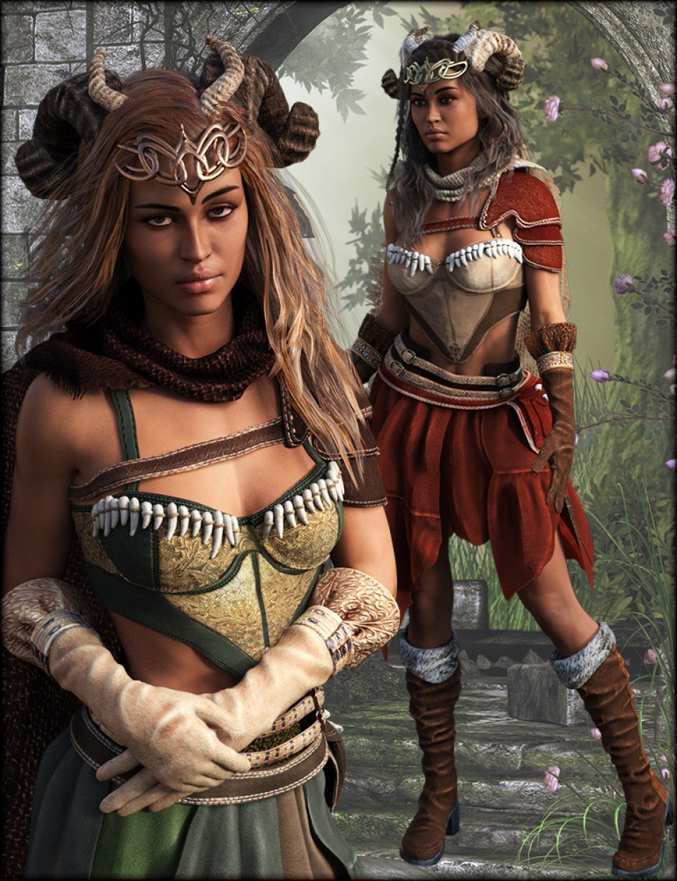 图片[1]-[daz服装] 绿色女王纹理-DAZ爱好者