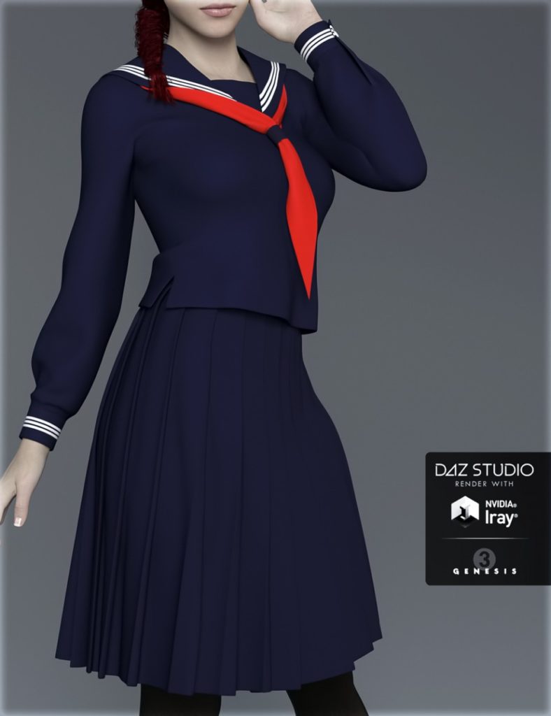 图片[1]-[daz服装] H&C创世纪3女版日本校服B-DAZ爱好者