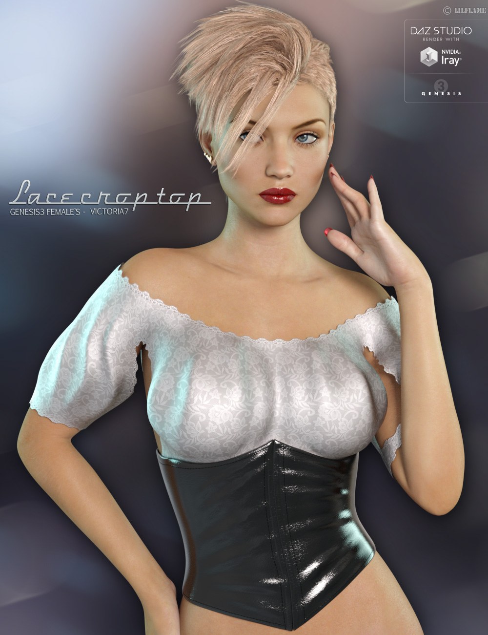 图片[1]-[daz服装] 蕾丝露脐上衣创世纪3女性-DAZ爱好者