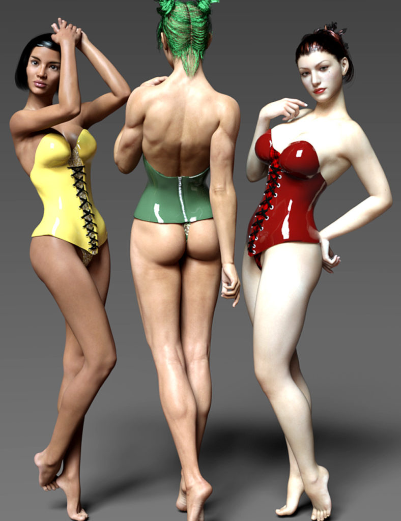 图片[1]-[daz服装] PVC乳胶紧身胸衣为G3F-DAZ爱好者