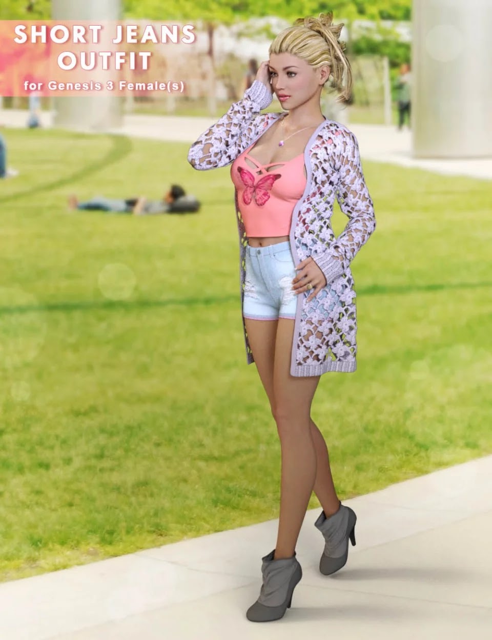 图片[1]-[daz服装] 创世纪3女性套装短裤牛仔裤-DAZ爱好者