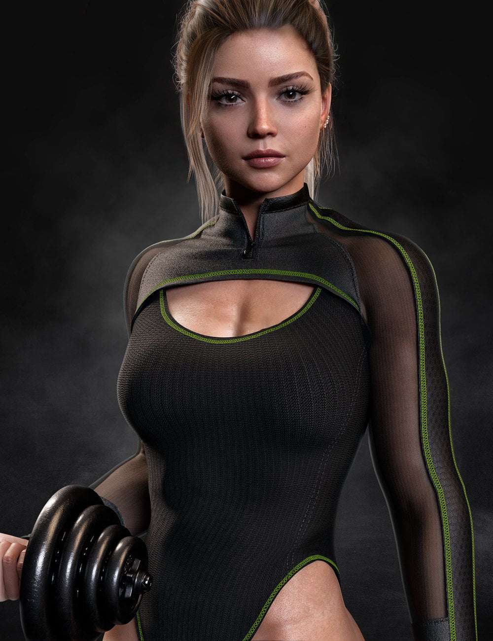 图片[1]-[daz服装] AJC Aero Fitness Outfit for Genesis 8 and 8.1 females-DAZ爱好者