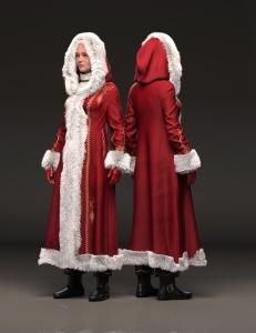 [daz服装] dForce Mrs. Klaus Outfit for Genesis 9-DAZ爱好者