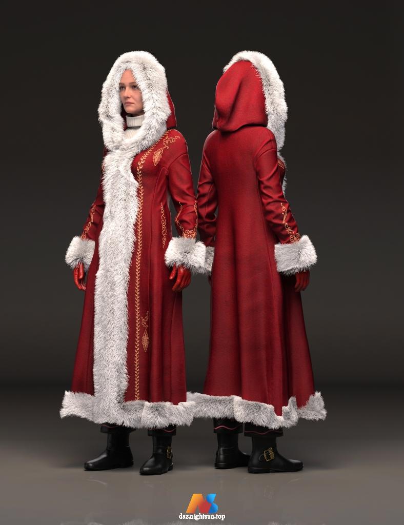 [daz服装] dForce Mrs. Klaus Outfit for Genesis 9-DAZ爱好者