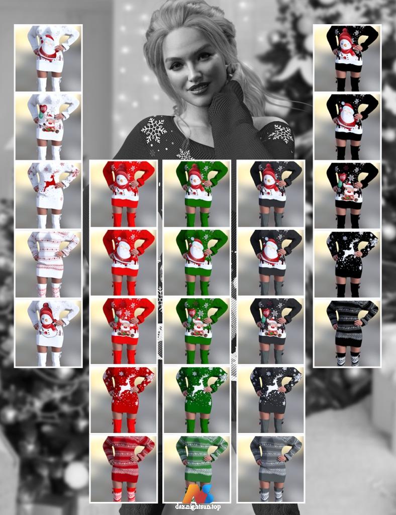 图片[2]-[daz服装] dForce X-Fashion Warm Sweater for Genesis 9-DAZ爱好者