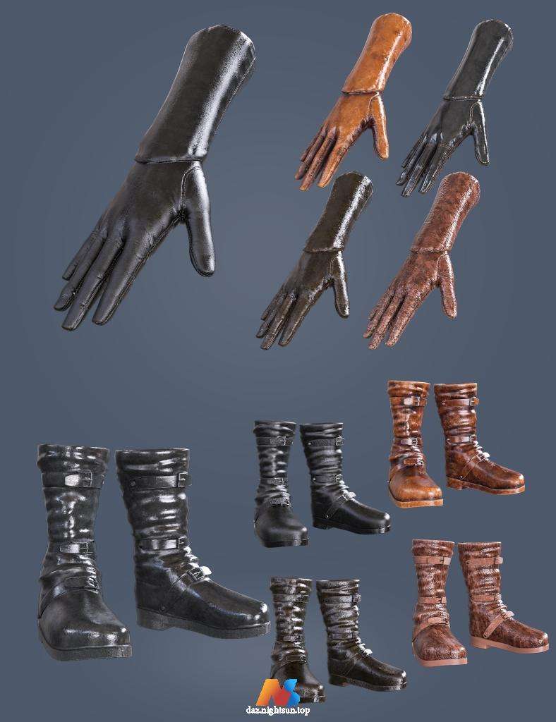 [daz服装] Halloween Plague Doctor Gloves and Shoes for Genesis 8 and 8.1 Males-DAZ爱好者
