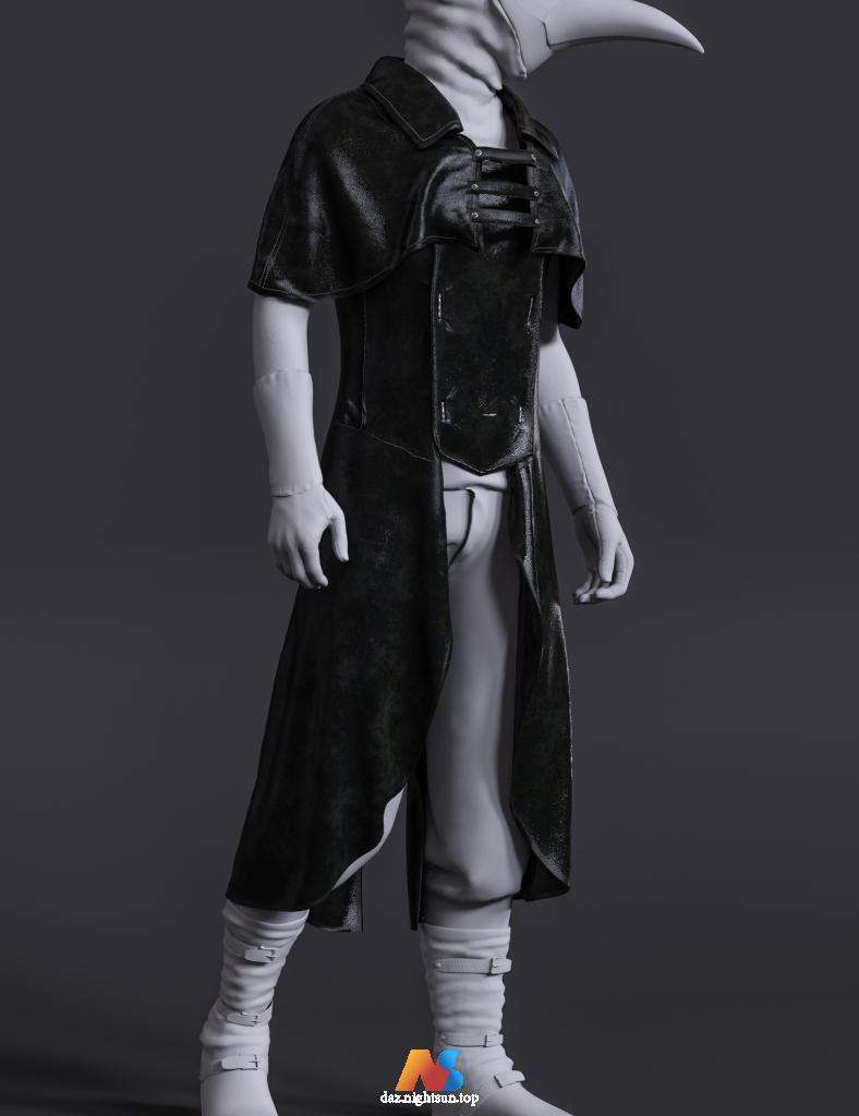 图片[2]-[daz服装] Halloween Plague Doctor dForce Top and Cloak for Genesis 8 and 8.1 Males-DAZ爱好者