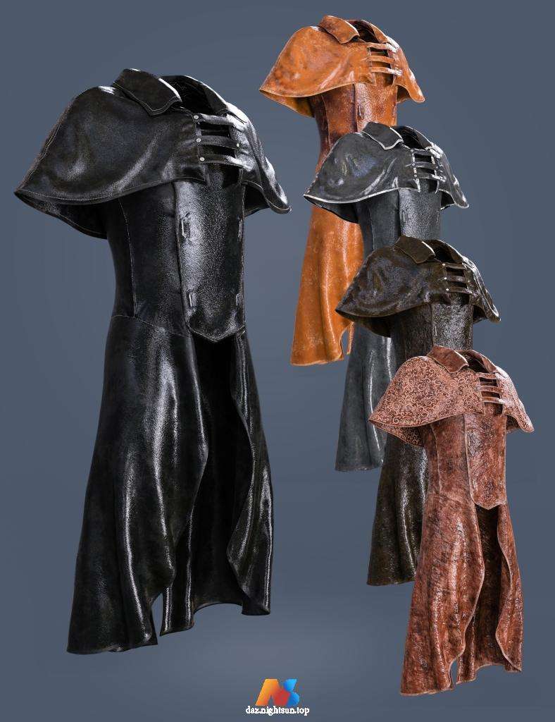 [daz服装] Halloween Plague Doctor dForce Top and Cloak for Genesis 8 and 8.1 Males-DAZ爱好者