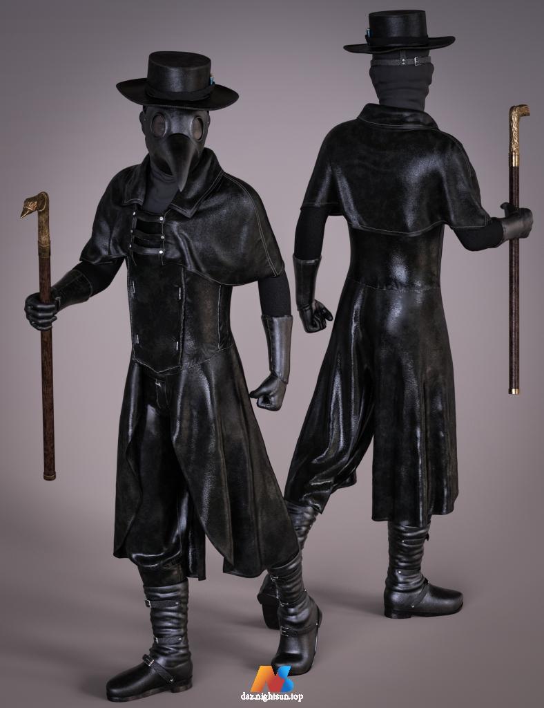 图片[2]-[daz服装] Halloween Plague Doctor Outfit for Genesis 8 and 8.1 Males-DAZ爱好者