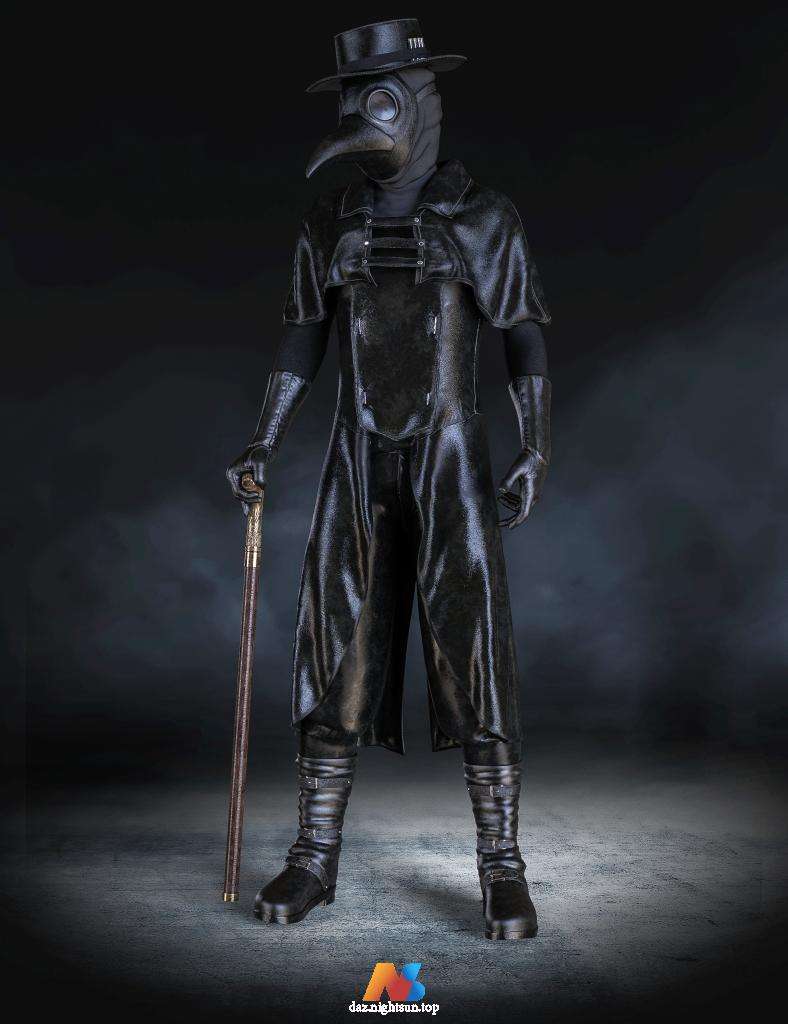[daz服装] Halloween Plague Doctor Outfit for Genesis 8 and 8.1 Males-DAZ爱好者