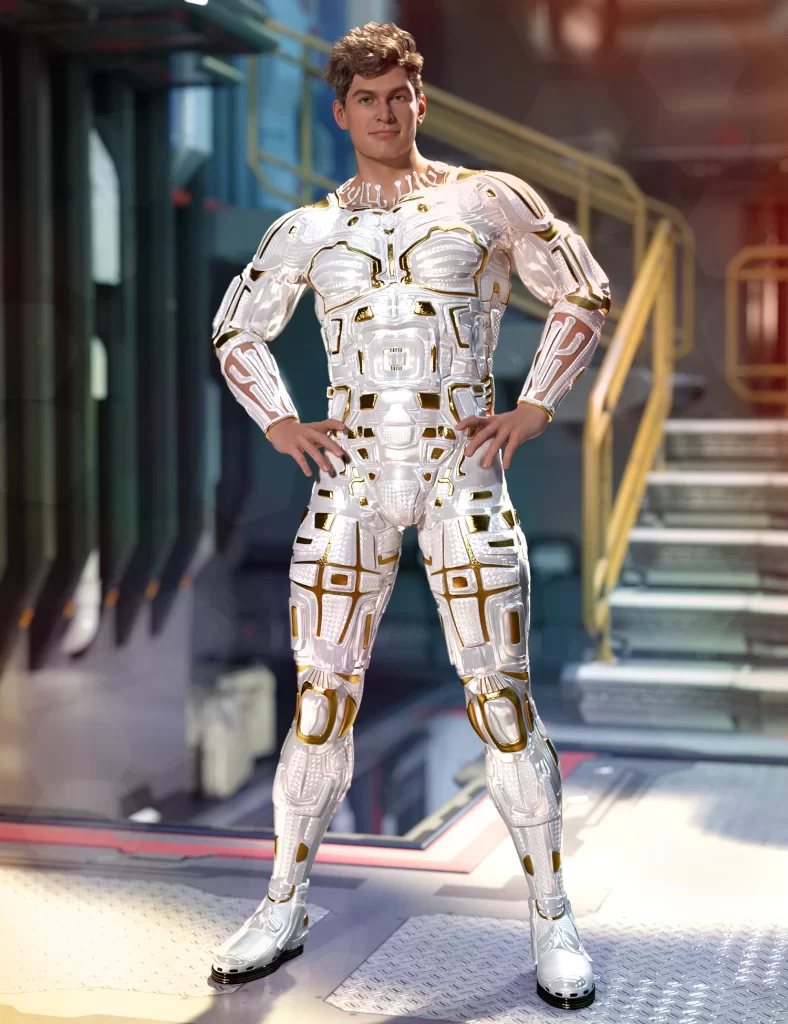 [daz服装] Cyber Guardian Outfit for Genesis 8.1 Males-DAZ爱好者
