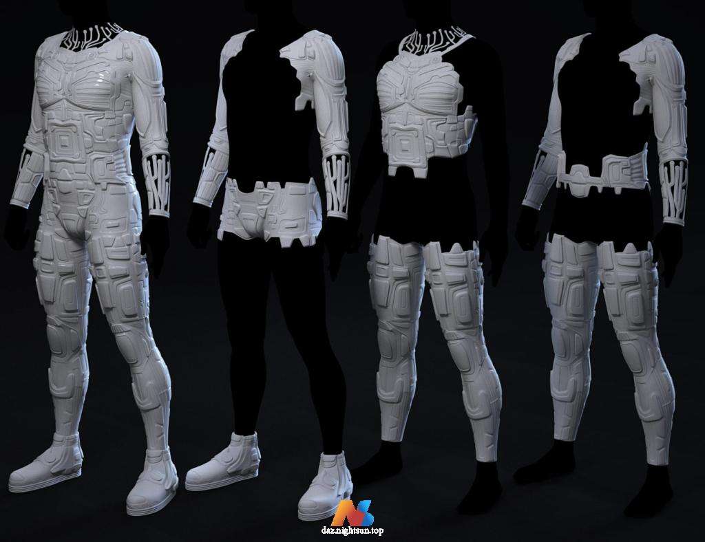 图片[2]-[daz服装] Cyber Guardian Outfit for Genesis 8.1 Males-DAZ爱好者