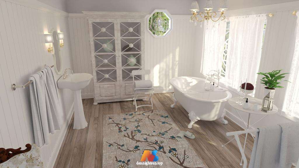 [daz场景] Rustic Chic Bathroom