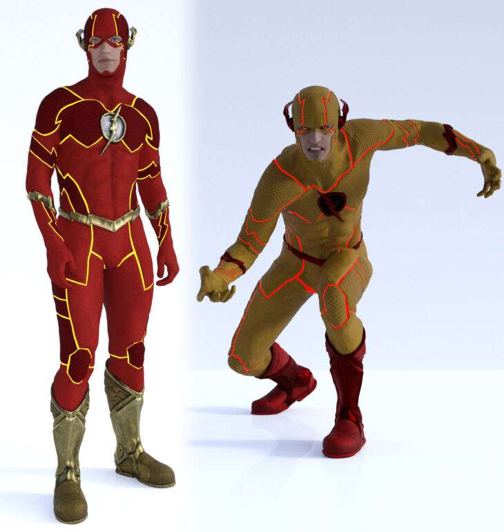 [daz服装] The Flash & Reverse Flash For G8M-DAZ爱好者