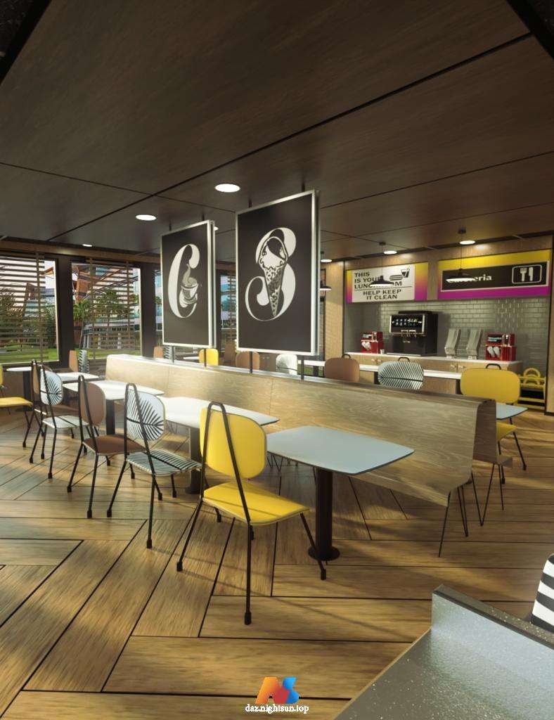 [daz场景] Office Cafeteria-DAZ爱好者