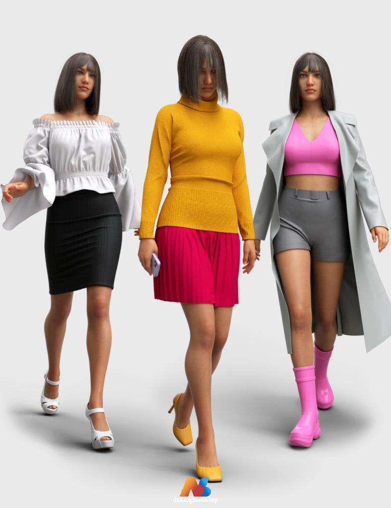 [daz动画] Walks of Mood – Animation Set for Genesis 8 and 8.1 Female-DAZ爱好者