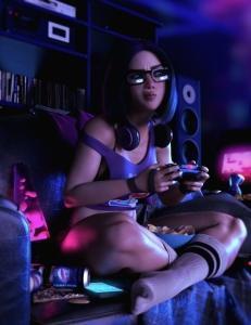 [daz角色] Gladys the Gamer for Genesis 8.1 Female-DAZ爱好者