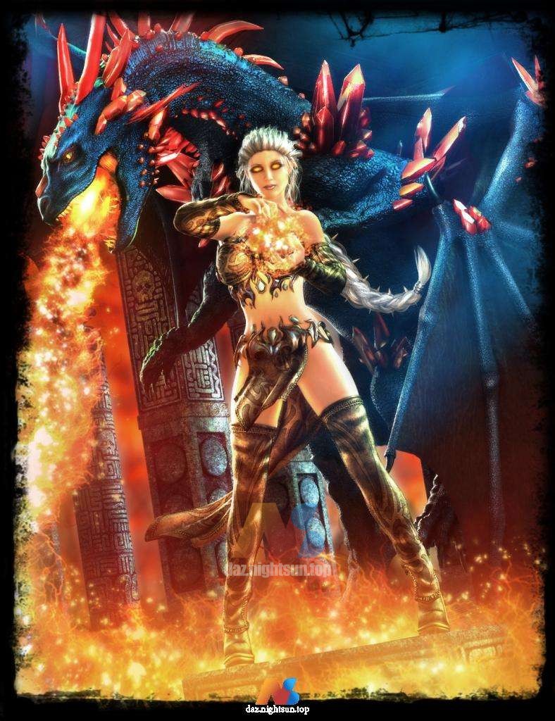 [daz服装] dForce Mystic Fire Outfit for Genesis 8 Female(s)-DAZ爱好者