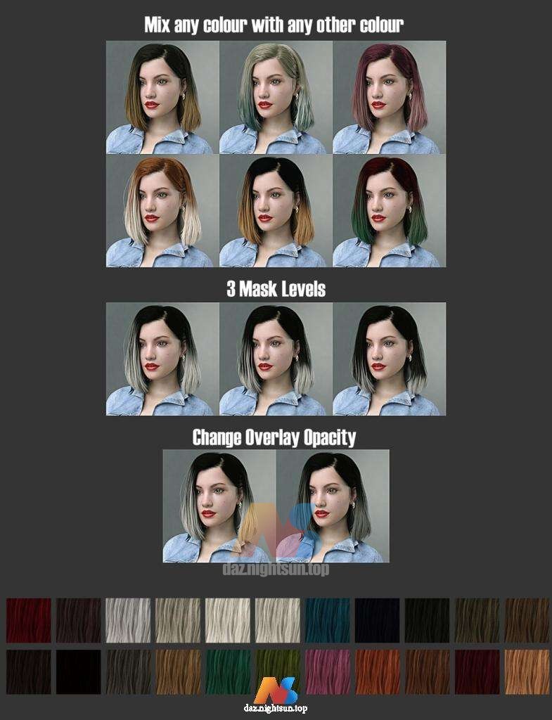 图片[2]-[daz发型] SC Ana Hair for Genesis 8 and 8.1 Females-DAZ爱好者