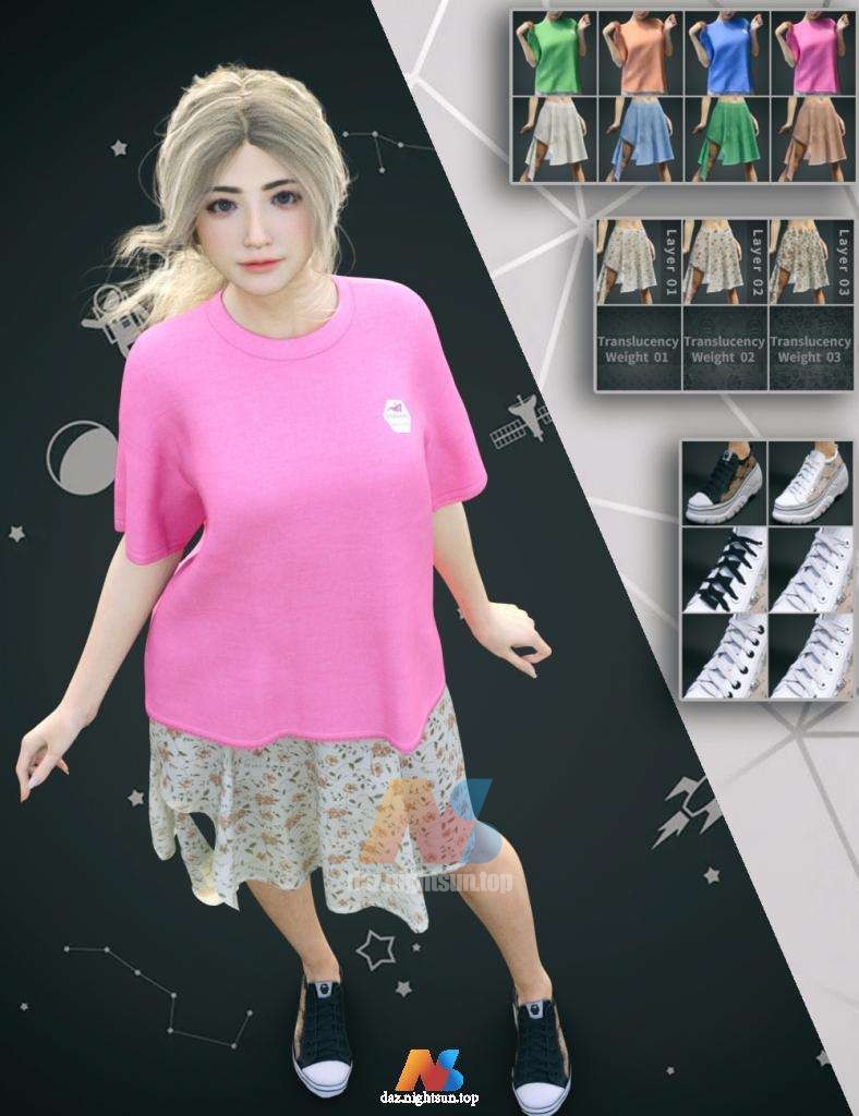 图片[3]-[daz服装] KuJ dForce Korean Casual Style Outfit for Genesis 8 and 8.1 Females-DAZ爱好者