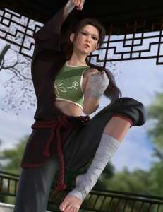 [daz服装] dForce KungFu Fury Outfit for Genesis 8 and 8.1 Females-DAZ爱好者