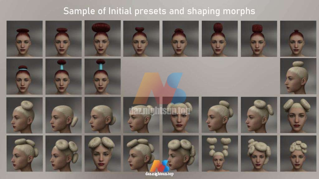 图片[2]-[daz发型] Donut Bun Resource – Updo for Genesis 8 Female(s)-DAZ爱好者
