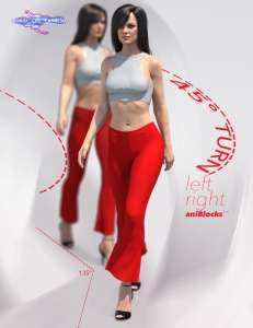 [daz动画] Quick Turn Walk Cycle Add On for Genesis 8 Female(s)-DAZ爱好者