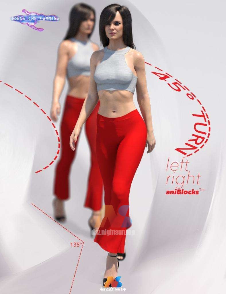 [daz动画] Quick Turn Walk Cycle Add On for Genesis 8 Female(s)-DAZ爱好者
