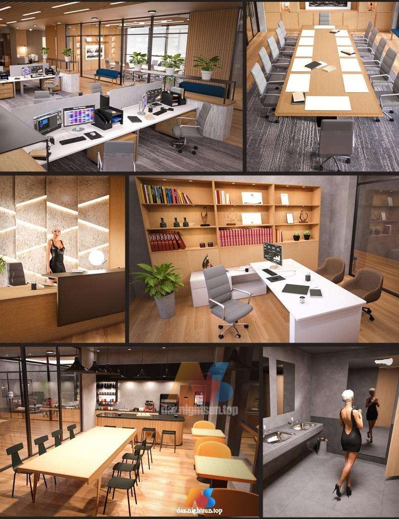 [daz场景] Prestige Business Office Bundle-DAZ爱好者
