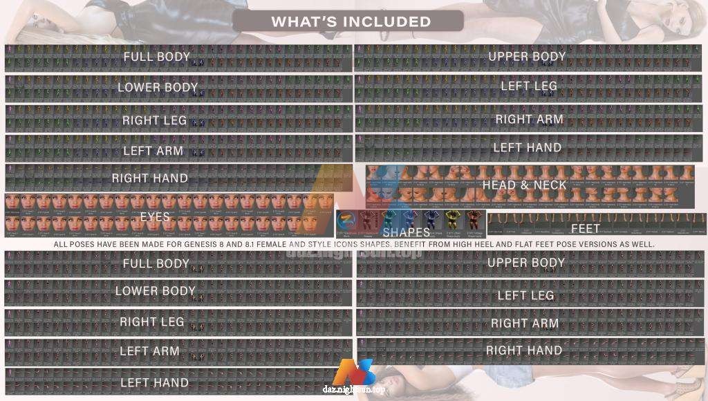 图片[2]-[daz姿势] Z Style Icons Body Shapes and Poses Mega Set for Genesis 8 Female-DAZ爱好者