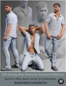 [daz姿势] iV 100 Strong Man Poses for Genesis 8 Male(s)-DAZ爱好者