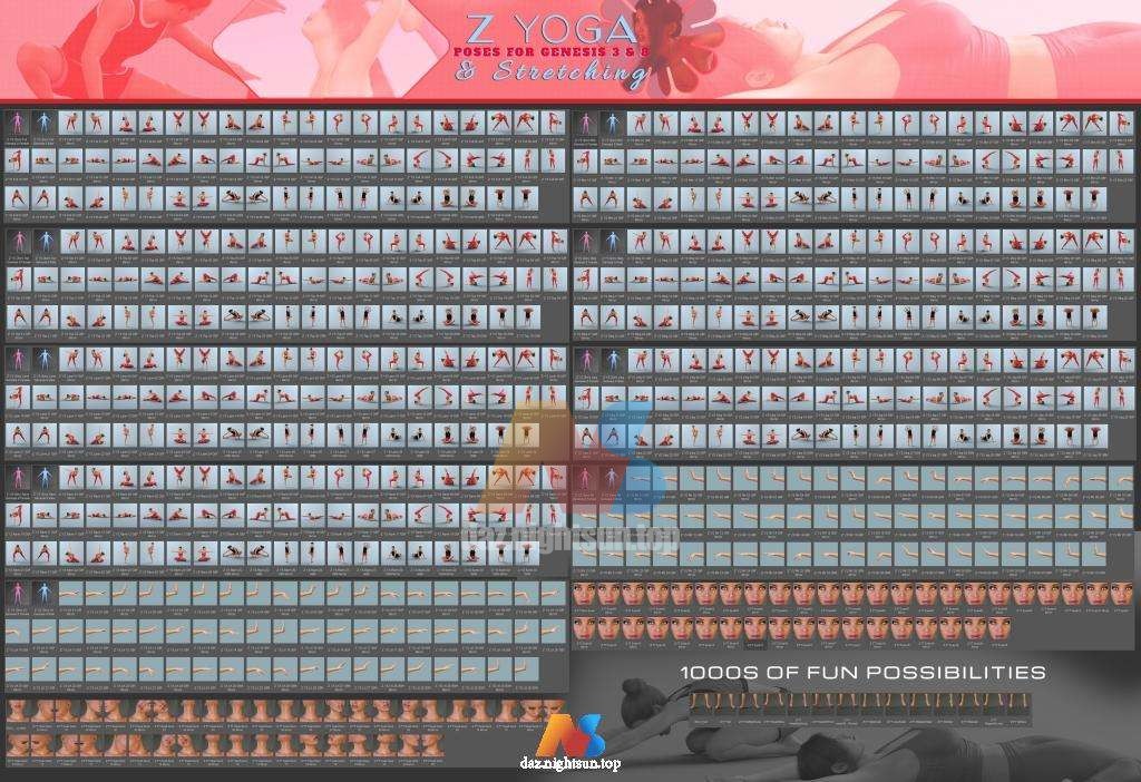 图片[2]-[daz姿势] Z Yoga and Stretching Pose Mega Set-DAZ爱好者