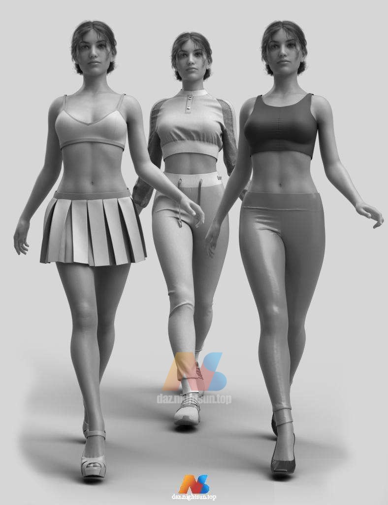 图片[1]-[daz动画] Walk Feminine for Fashion Shows for Genesis 8 and 8.1 Females-DAZ爱好者