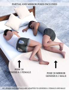 [daz姿势] Lying and Resting Poses for Genesis 8.1-DAZ爱好者