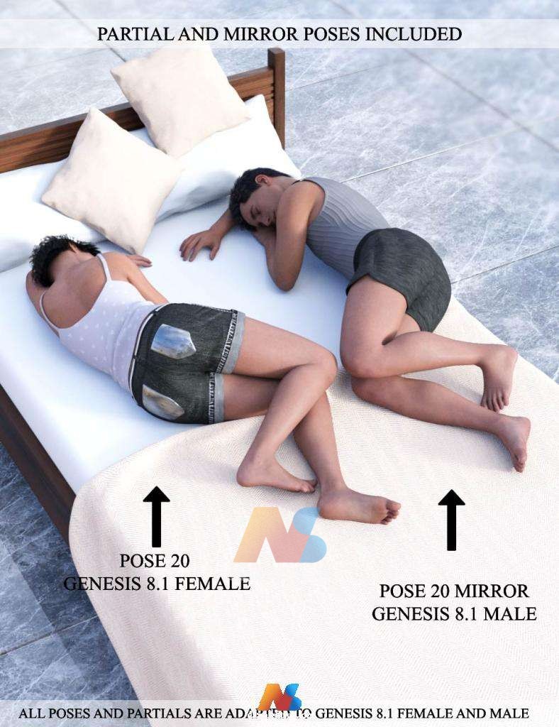 [daz姿势] Lying and Resting Poses for Genesis 8.1-DAZ爱好者