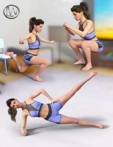 [daz姿势] Home Workout Poses for Genesis 8-DAZ爱好者