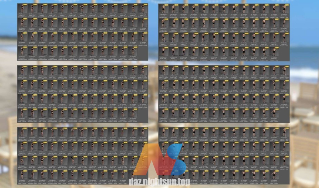 图片[2]-[daz姿势] JW Standing Poses for Genesis 8-DAZ爱好者