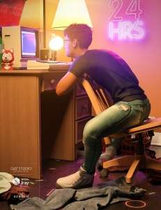 图片[3]-[daz姿势] Retro Gamer Poses for Genesis 8 Male-DAZ爱好者