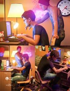 [daz姿势] Retro Gamer Poses for Genesis 8 Male-DAZ爱好者