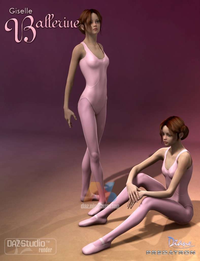 [daz姿势] Giselle 6 Ballerina Poses & En Pointe Shoes-DAZ爱好者