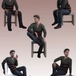 图片[4]-[daz姿势] Sitting Poses for Genesis 8 Male-DAZ爱好者