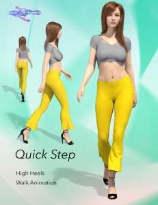 [daz动画] Quick Step Walk Cycle for Genesis 8 Female(s)-DAZ爱好者