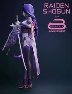 图片[4]-[daz角色] Raiden Shogun For Genesis 8 and 8.1 Female-DAZ爱好者