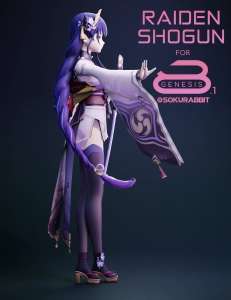 图片[2]-[daz角色] Raiden Shogun For Genesis 8 and 8.1 Female-DAZ爱好者