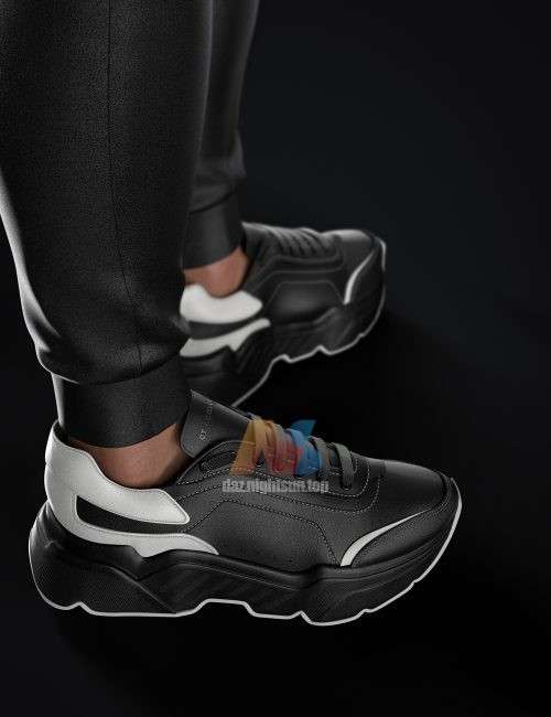[daz服装] AJC College Times Sneakers for Genesis 8 and 8.1 Males-DAZ爱好者