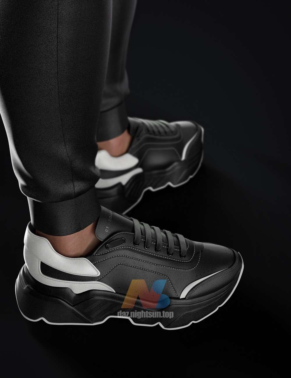 [daz服装] AJC College Times Sneakers for Genesis 8 and 8.1 Males-DAZ爱好者