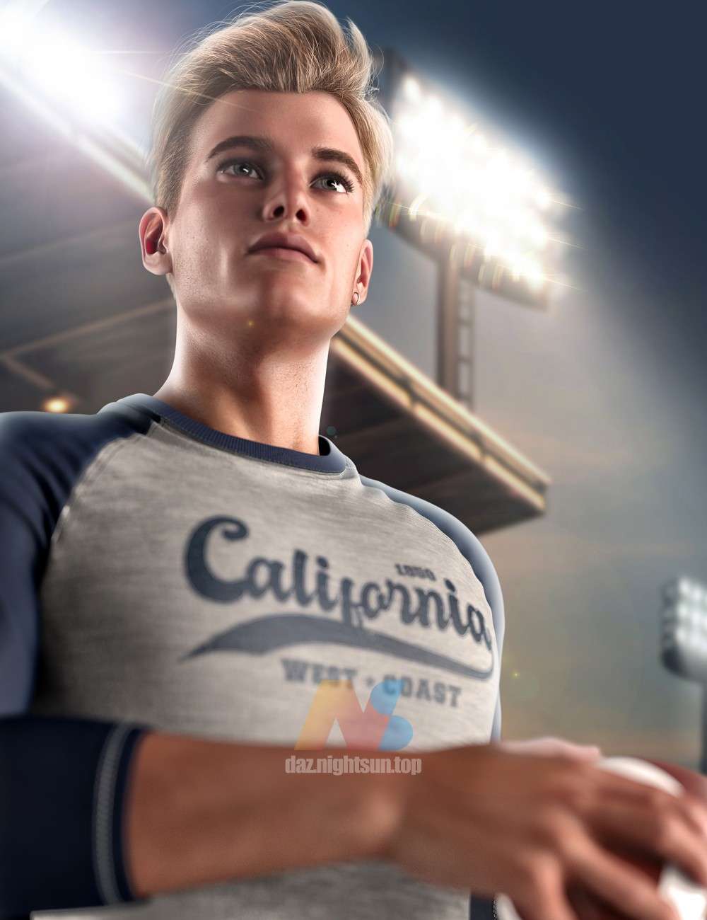 [daz服装] AJC College Times Shirt for Genesis 8 and 8.1 Males-DAZ爱好者