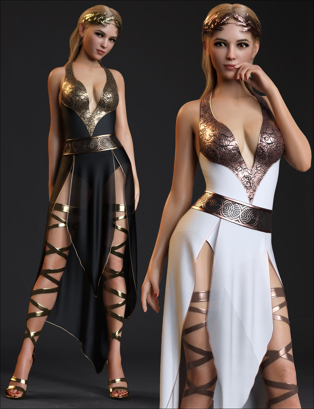 [daz服装] dForce Greek Princess Outfit Set for Genesis 8 and 8.1 Females-DAZ爱好者